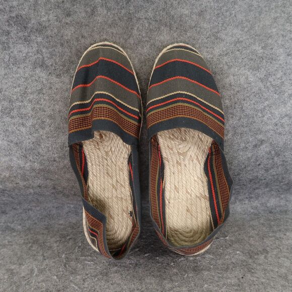 Espadrille Flats Womens 39 Slip On Boho Stripe Fabric Artisanat Francais Loafer - Picture 5 of 12
